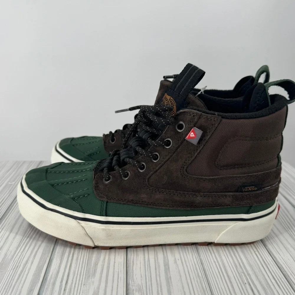 Vans Sk8-Hi Del Pat‎ MTE Brown Green Men 7.5 Women 9.0 Primaloft Duck Boots